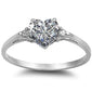 Cz Heart .925 Sterling Silver Ring Sizes 3-12