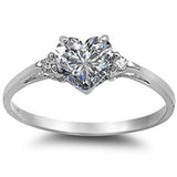 Cz Heart .925 Sterling Silver Ring