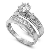 Cubic Zirconia Bridal Set .925 Sterling Silver