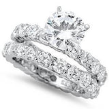 3Ct Round Russian Cz Eternity Engagement Ring Wedding Set Sizes 5-10