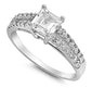 <span>CLOSEOUT! </span>Princess Cut Cubic Zirconia .925 Sterling Silver Ring Sizes 5-10