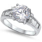 Fine Cz Engagement Ring .925 Sterling Silver Sizes 5-10