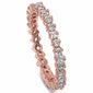 <span>CLOSEOUT!</span>Rose Gold Plated White Cz Eternity Band .925 Sterling Silver Ring Sizes 4-12