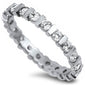 ROUND WHITE CZ ENGAGEMENT BAND .925 Sterling Silver Ring Sizes 5-10