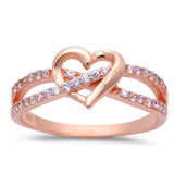  Rose Gold Plated Cz Infinity .925 Sterling Silver Promise Ring
