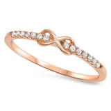 Rose Gold Plated Infinity w/ Cz .925 Sterling Silver Ring