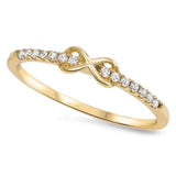 Yellow Gold Plated Infinity w/ Cz .925 Sterling Silver Ring