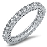 Eternity Wedding Band Cubic Zirconia .925 Sterling Silver Band