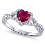 Ruby & CZ Promise Ring .925 Sterling Silver Ring