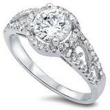3CT Fine Cz Fashion Engagement .925 Sterling Silver Ring