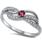 New Ruby & Cz Fashion .925 Sterling Silver Ring Sizes 5-9