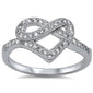 Pave Cz Infinity Heart .925 Sterling Silver Ring Sizes 5-10
