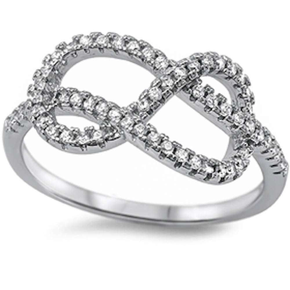 New Style Cz Infinity .925 Sterling Silver Ring Sizes 4-10