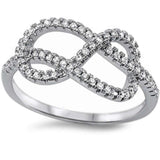 New Style Cz Infinity .925 Sterling Silver Ring