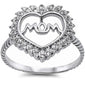 For Mom! Cz Heart w/ Mom  .925 Sterling Silver Ring Sizes 4-10