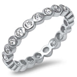LabCubic Zirconia Eternity Band .925 Sterling Silver Ring