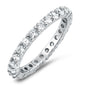 <span>CLOSEOUT! </span>Cubic Zirconia Eternity Anniversary Band .925 Sterling Silver Ring Sizes 4-12
