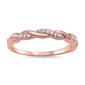 <span>CLOSEOUT!</span>Rose Gold Plated Braided Infinity Cubic Zirconia .925 Sterling Silver Ring Sizes 4-10