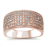  Rose Gold Plated Micro Pave Cubic Zirconia .925 Sterling Silver Ring Sizes 5-11