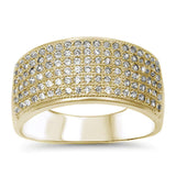  Yellow Gold Plated Micro Pave Cubic Zirconia .925 Sterling Silver Ring