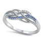 <span>CLOSEOUT!</span> Braided Infinity Cz & Blue Sapphire .925 Sterling Silver Ring Sizes 4-10