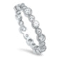 Round Cz Eternity Band .925 Sterling Silver Ring Sizes 4-10