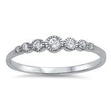 Seven Round Cubic Zirconia .925 Sterling Silver Ring