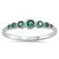 <span>CLOSEOUT!</span>Seven Round Green Emerald .925 Sterling Silver Ring Sizes 4-10