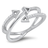 Three Arrow Cubic Zirconia .925 Sterling Silver Ring