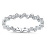 <span>¡LIQUIDACIÓN! </span>Anillo de plata de ley .925 con circonitas cúbicas de banda Eternity, tallas 4-10
