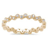 Yellow Gold Plated Eternity Band Cubic Zirconia .925 Sterling Silver Ring