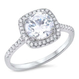Round Shape Cubic Zirconia .925 Sterling Silver Ring