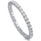 <span>CLOSEOUT! </span>Stackable Cubic Zirconia .925 Sterling Silver Eternity Band Sizes 2-12