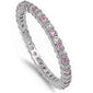 Beautiful Stackable Pink & Clear Cubic Zirconia Eternity Anniversary Band .92