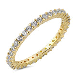 Stackable ETERNITY Yellow Gold 925 Sterling Silver Ring