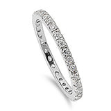 Beautiful Stackable Cubic Zirconia .925 Sterling Silver Eternity Band
