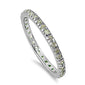 Peridot Stackable Eternity Birthstone Band .925 Sterling Silver Ring Sizes 4-10