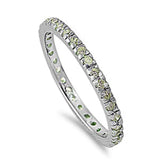 Peridot Stackable Eternity Birthstone Band .925 Sterling Silver Ring