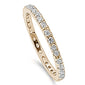Yellow Gold Plated Stackable Eternity Band .925 Sterling Silver Ring Sizes 5-10