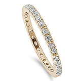 Yellow Gold Plated Stackable Eternity Band .925 Sterling Silver Ring