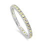 Yellow Stackable Eternity Birthstone Band .925 Sterling Silver Ring Sizes 4-10