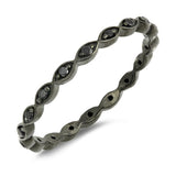 Black Plated Black Cz Eternity Band .925 Sterling Silver