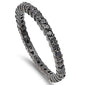 Wholesale Jewelry-Black Plated Cubic Zirconia Stackable Band .925 Sterling Silver Ring SIZES 5-11