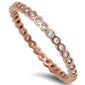 Rose Gold Plated Cz Eternity Band .925 Sterling Silver Ring Sizes 2-11