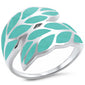 <span>CLOSEOUT!</span> Turquoise Leaf .925 Sterling Silver Ring Sizes 5-12
