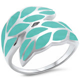  Turquoise Leaf .925 Sterling Silver Ring