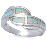  White Fire Opal Fashion .925 Sterling Silver Ring Sizes 5-10