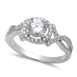 1.25CT Halo Style Fine Cz Fashion Engagemet .925 Sterling Silver Ring Sizes 5, 10