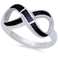 .925 Sterling Silver Infinity Ring with Black Onyx Sizes 6-9