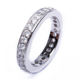  1.5Ct Round Cz Eternity Wedding Band .925 Sterling Silver Ring